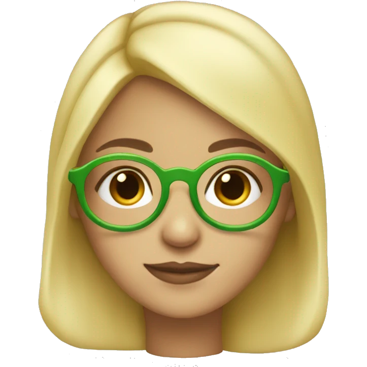 Blonde girl in frog beanie with circlular glasses  emoji