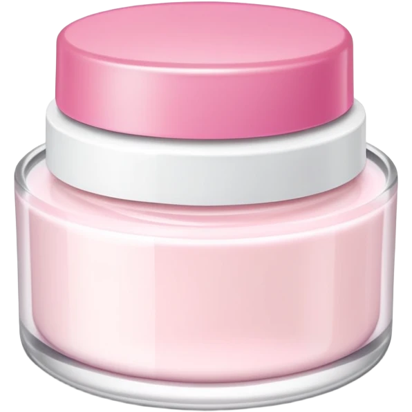 clear moisturizer container with white inside and pink lid  emoji