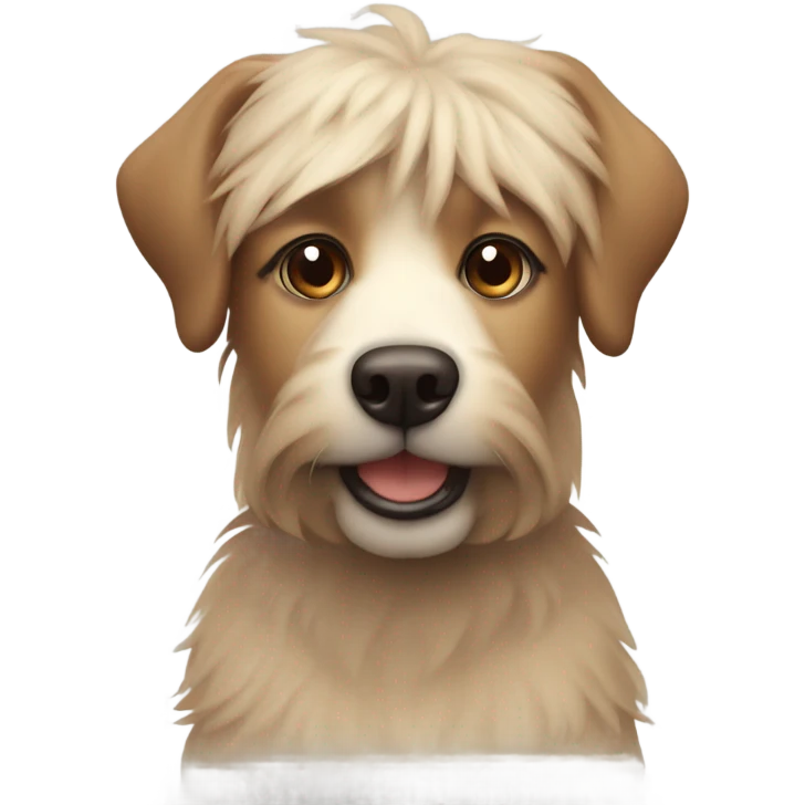 Chica bañada, blanca, flequillo y ojos marrone emoji