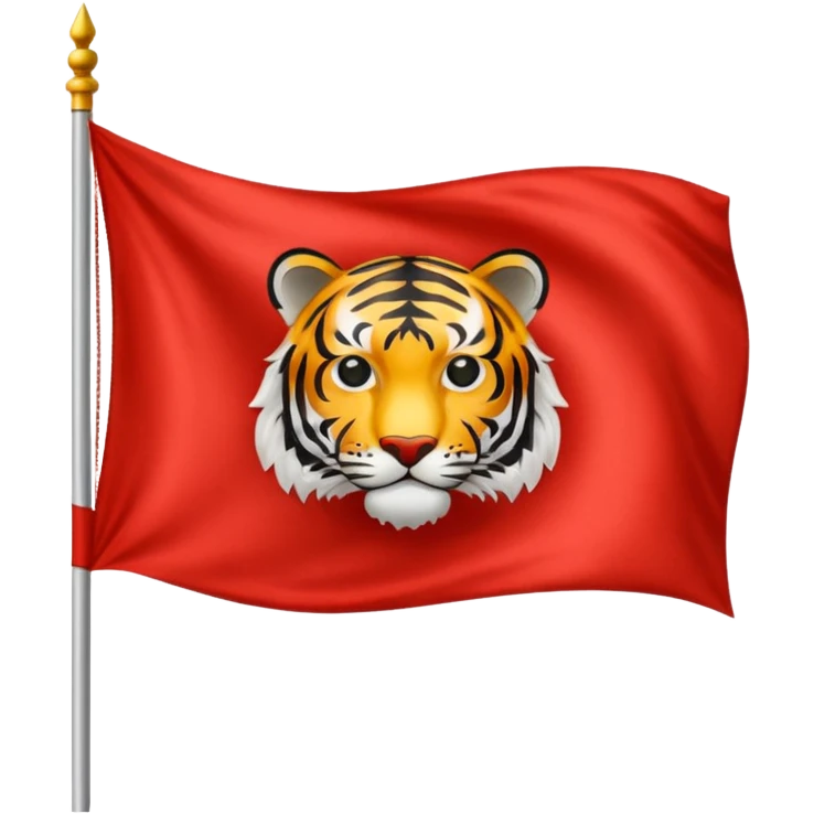 I want a red flag with a tiger symbols  emoji