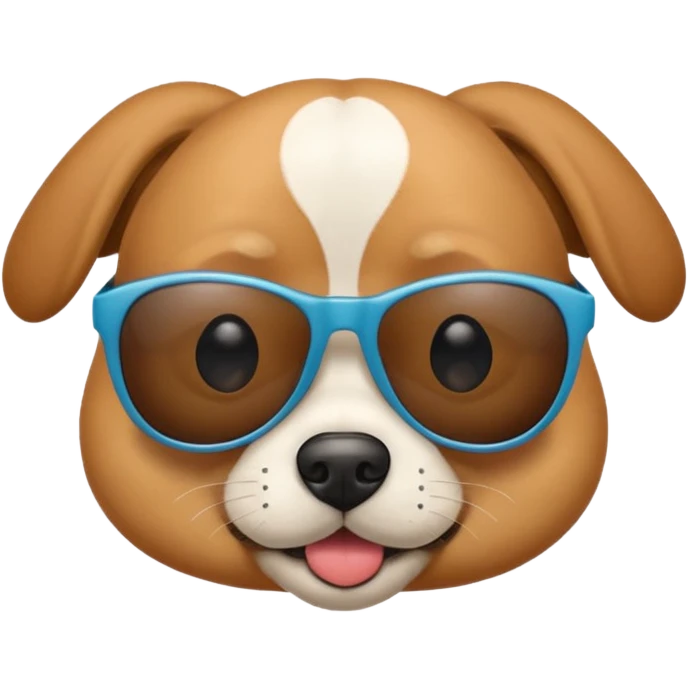 dog blinking with sunglasses on top the brink of the nose emoji