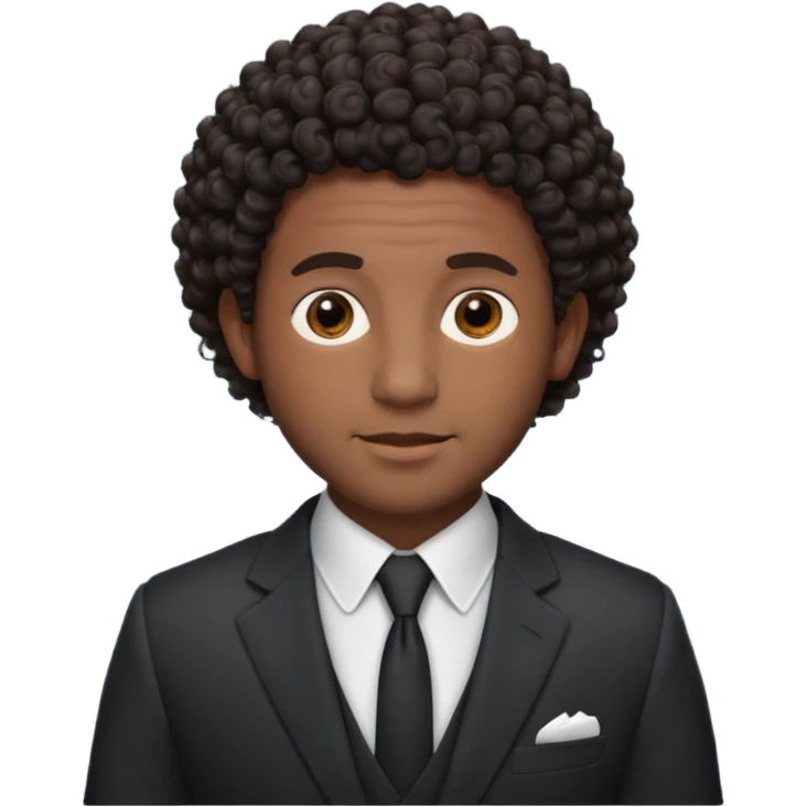 curly-haired black man in a suit emoji
