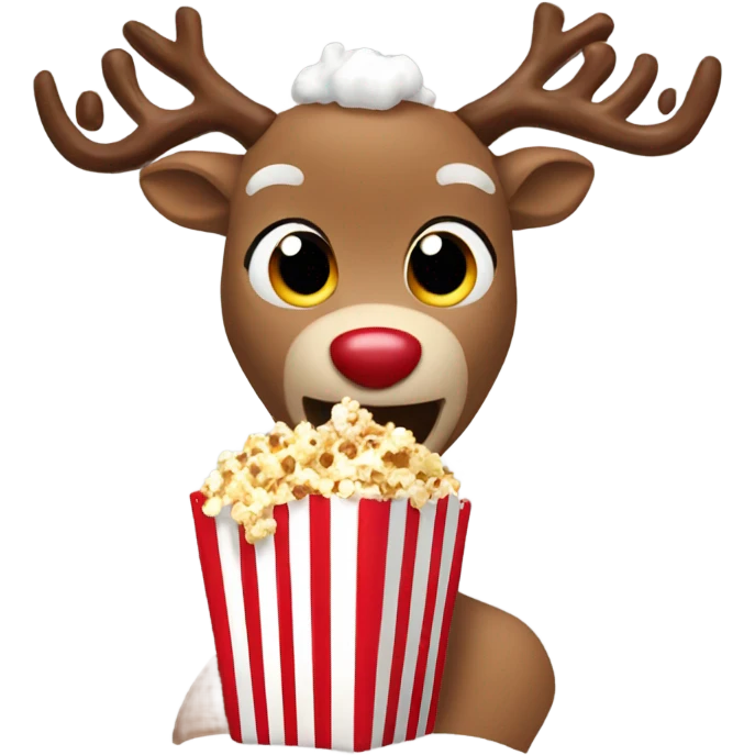Rudolph eating popcorn emoji