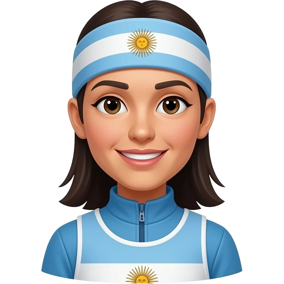 Argentinian lady dark hair Latina cross-country skier emoji
