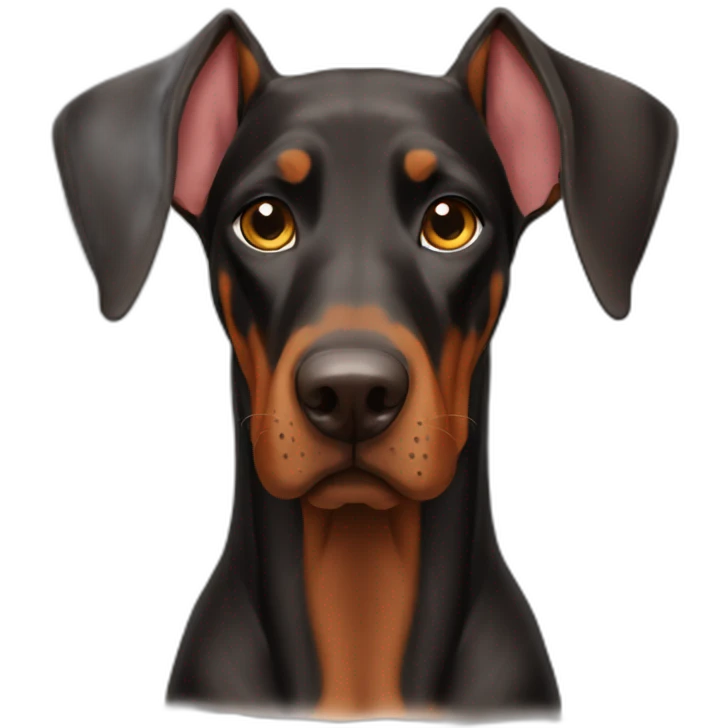 Doberman floppy ears down emoji