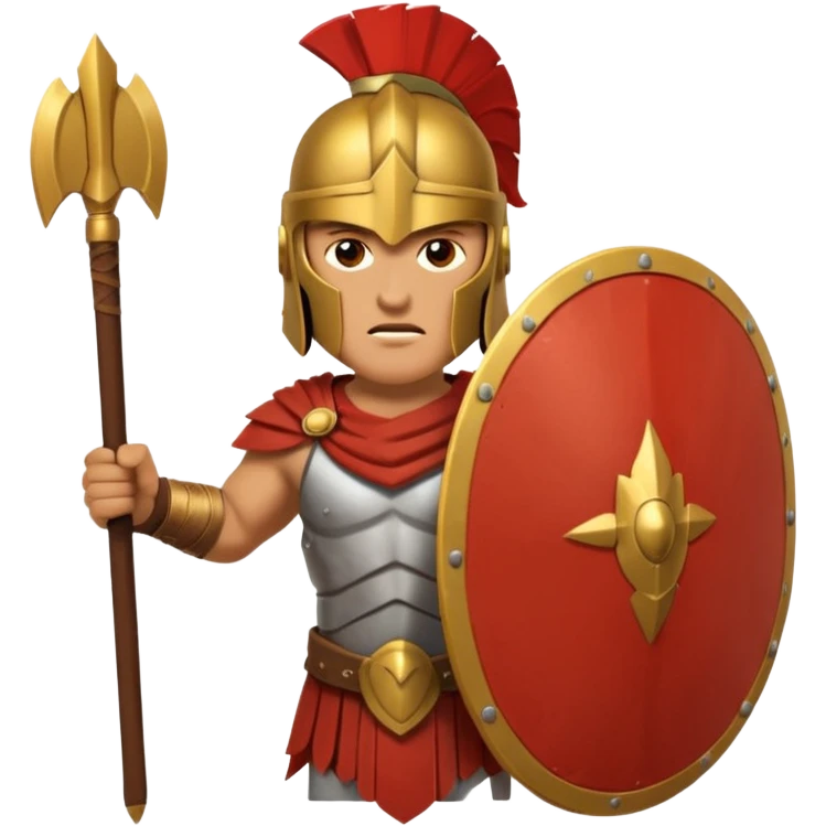A spertan warrior shaking a shield writing "LAZY NOOB"on it emoji