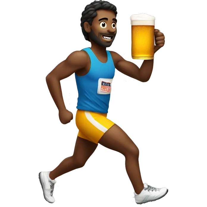 runner with beer emoji