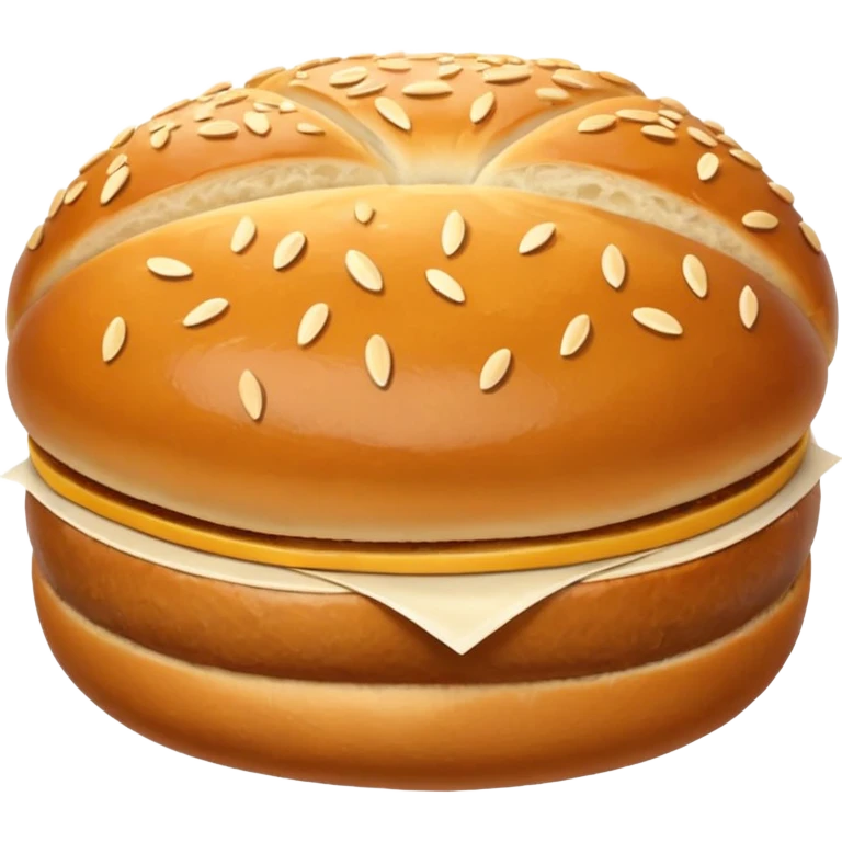 bread bun without cheese or patty emoji