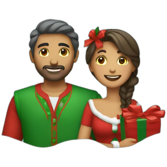 pareja en navidad emoji