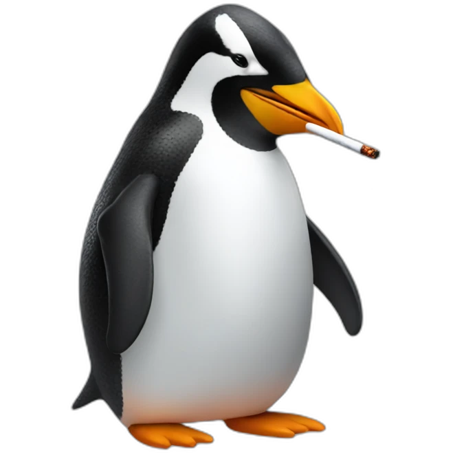 Penguin smoking emoji