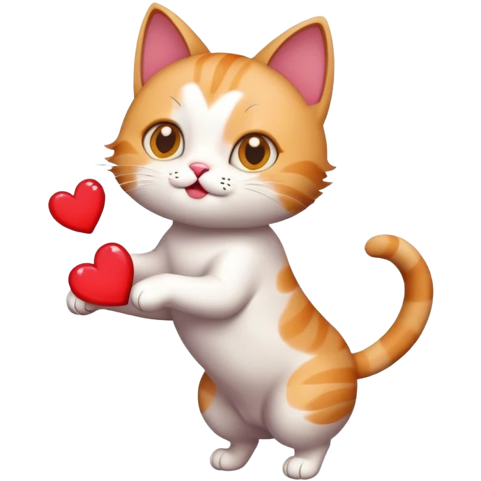 Cat throwing hearts emoji