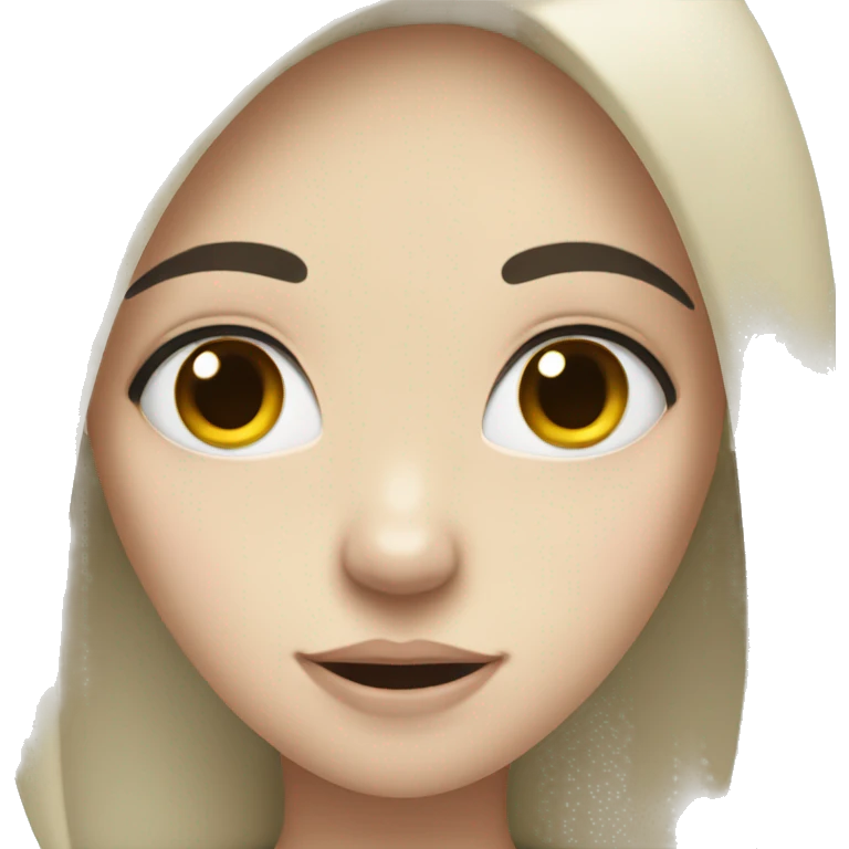 girl with black hair and white skin tone doing the ew face emoji