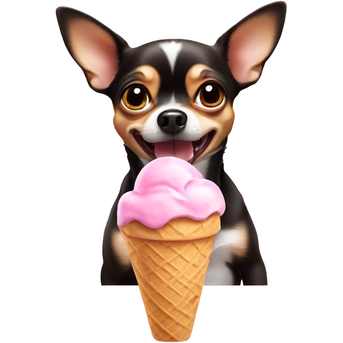 chihuahua eating ice cream emoji