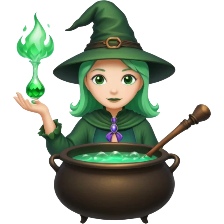 green witch cooking potion emoji