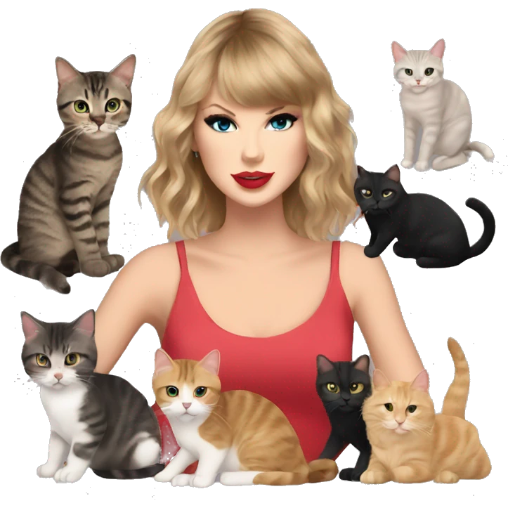 Taylor swift with her cats emoji