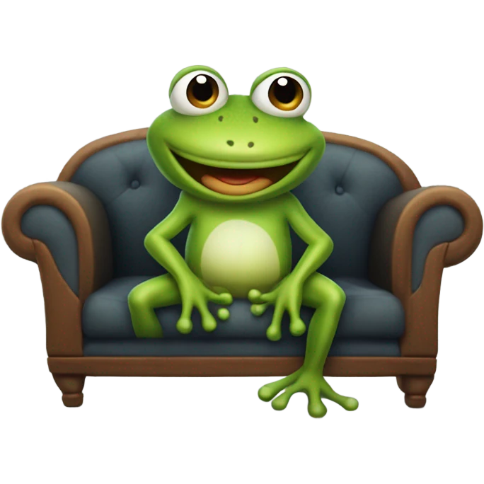 Goofy frog on a couch emoji