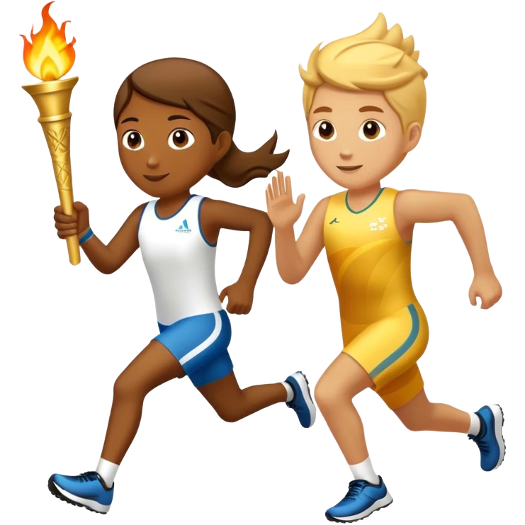 Olympic Gold Torch with relay race  emoji