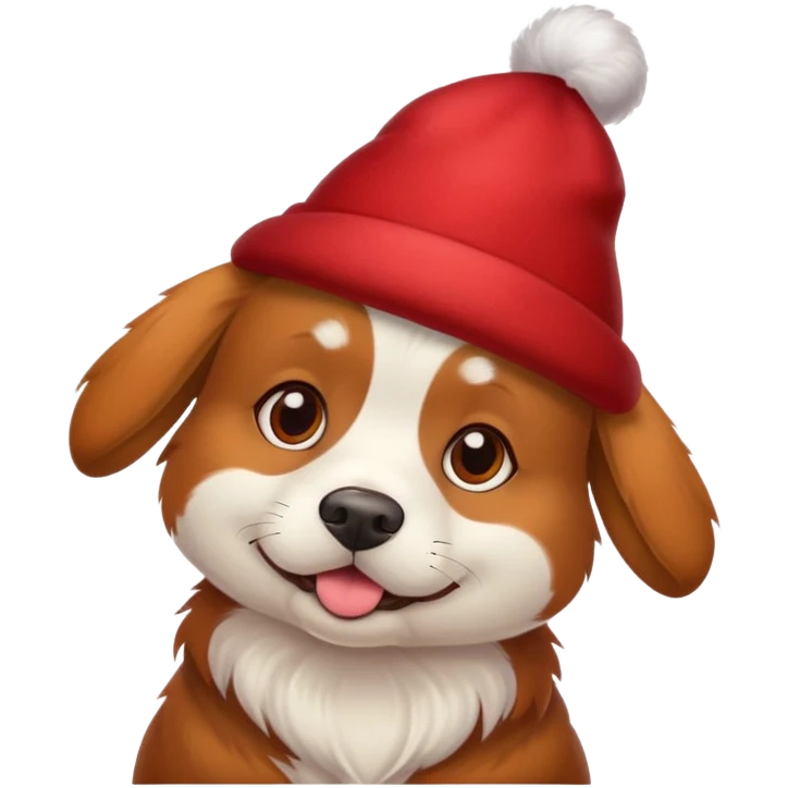 Hund mit einem roten Hut  emoji