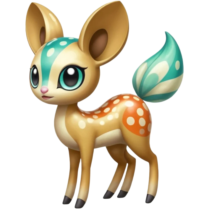 Colorful Exotic Tropical Striped Spotted Dotted dusted Glossy Shiny Meloetta-Vernid-Trico-Kirby-Fakémon-creature-hybrid emoji