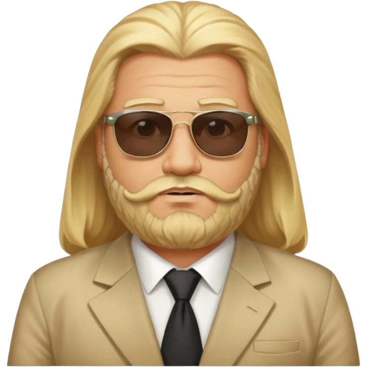 fat male blond long hair agent with three-day-beard in egypt with pyramid. emoji