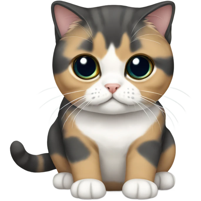 three-colored-cat scottish fold emoji