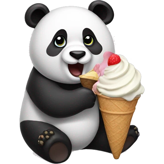 Panda eating ice cream emoji
