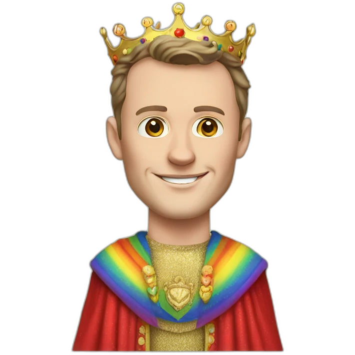 Jonathan Toews as a rainbow king with a royal robe on emoji