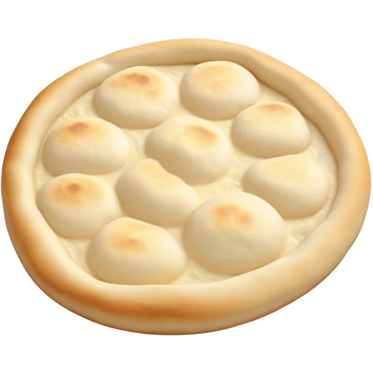 Cinematic Realistic Naan Bread Dish Emoji, showcasing soft, fluffy naan brushed with butter rendered with lifelike detail and inviting, warm lighting. emoji