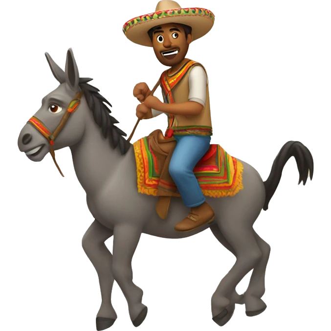 Mexican dude riding donkey emoji