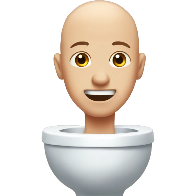 bald head coming out of toilet emoji