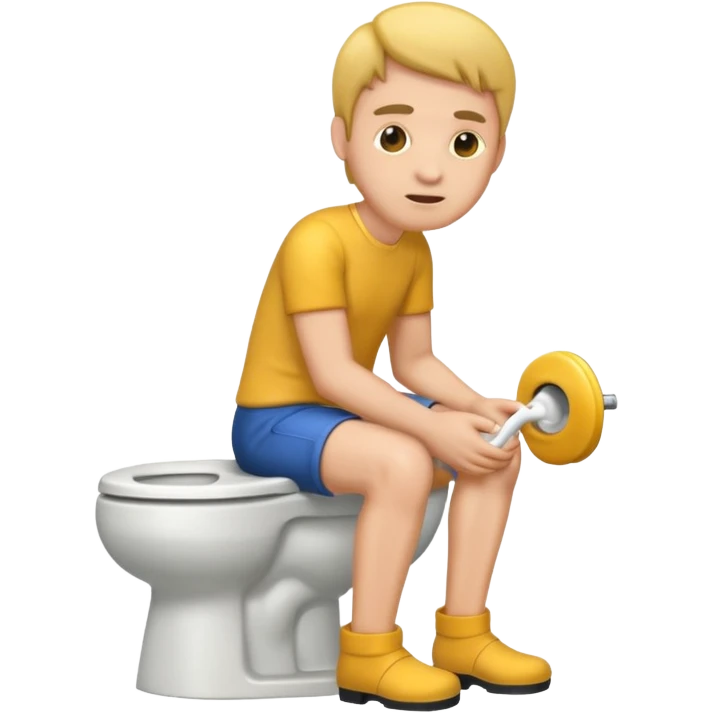 Man sitting on toilet emoji