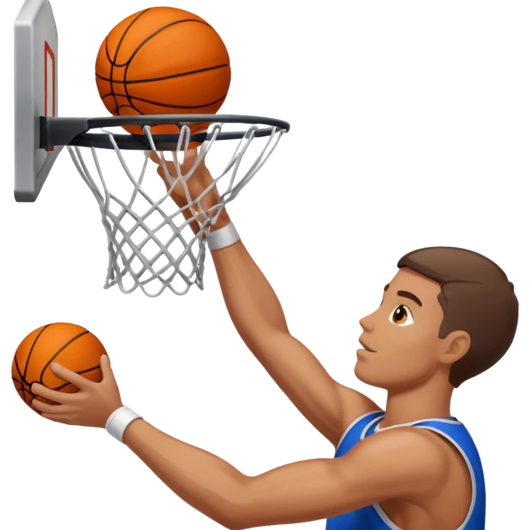 Guy shooting a basketball into a basketball hoop emoji