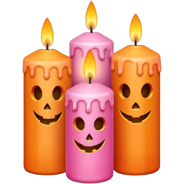 pastel halloween candles cozy pastel pink orange emoji