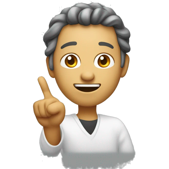 Create an emoji of a person with an enlightened expression, pointing their index finger upward, as if having a ‘Eureka!’ moment. The face shows confidence and energy, symbolizing the realization of an idea. emoji
