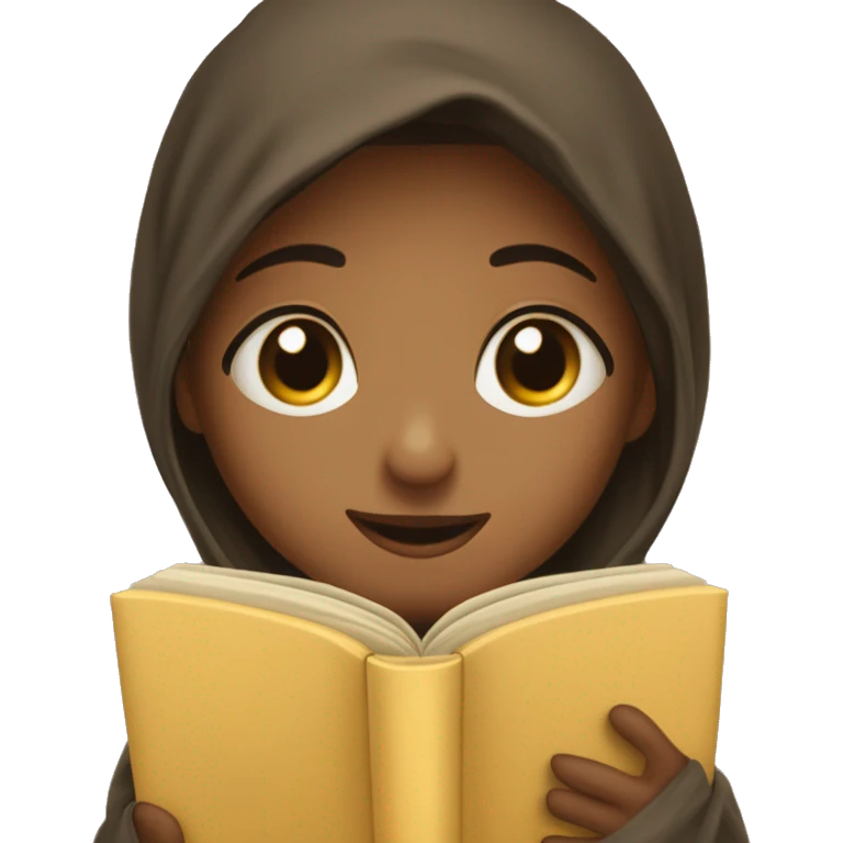 Ein Mädchen in einer Decke eingehüllt und ein Buch in den Händen emoji