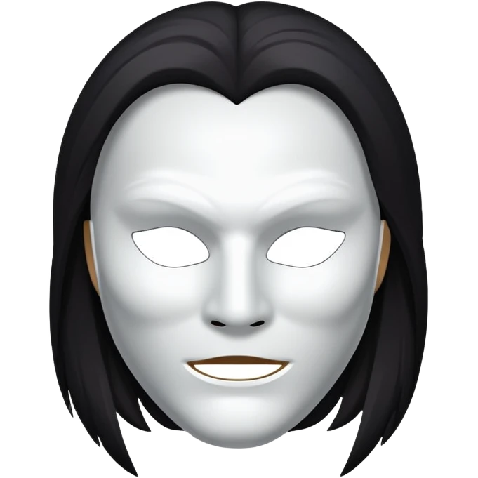 white mask with hair  emoji
