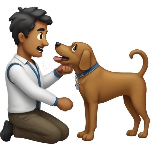 Hombre peleando con un perro emoji