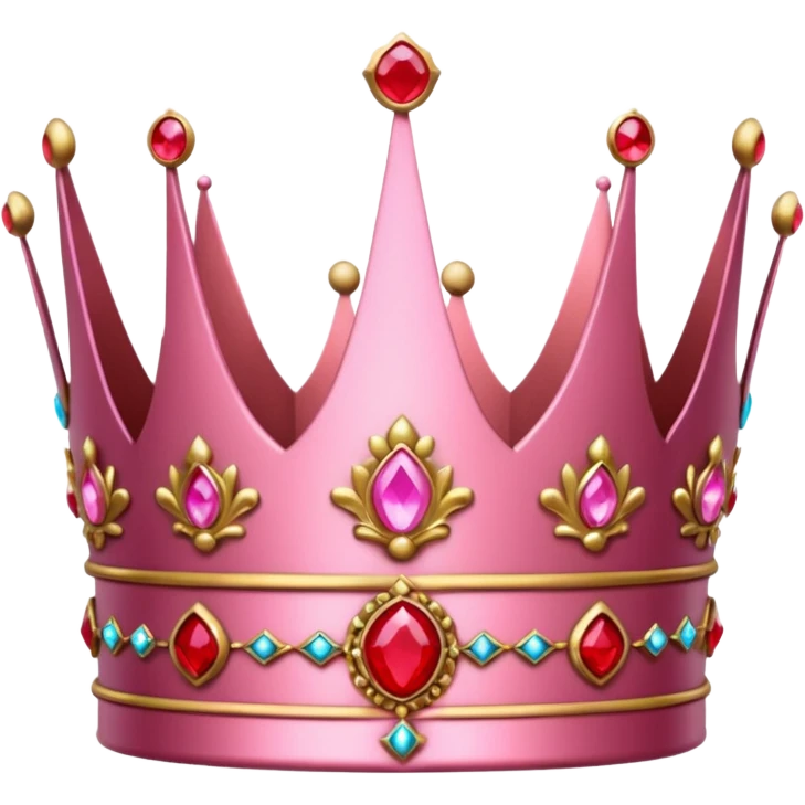 pink crown with red gems emoji