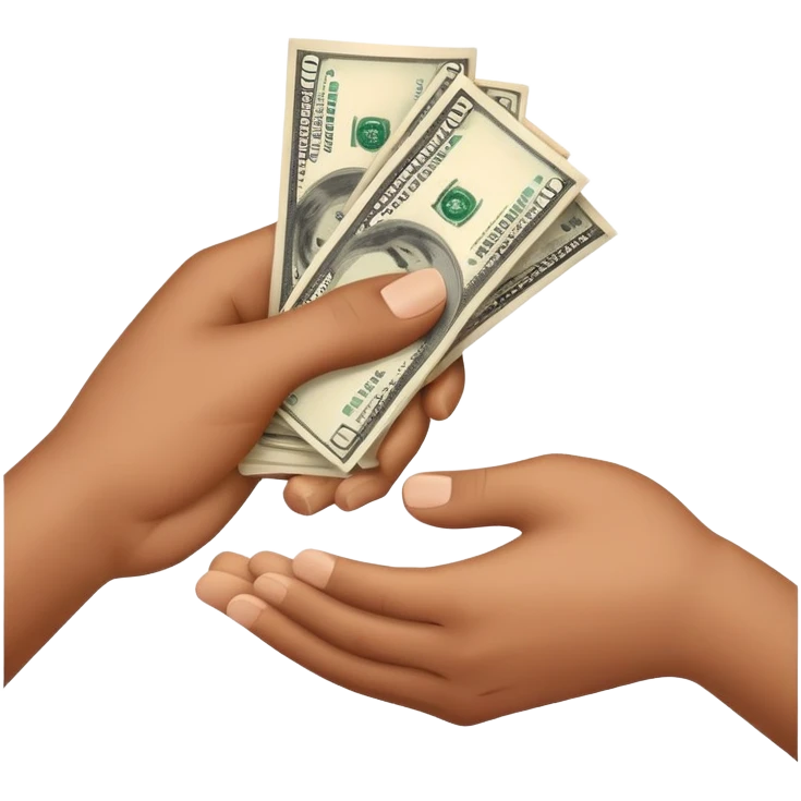 giving money from hand to hand emoji