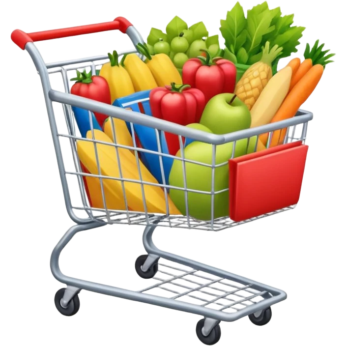 shopping cart with groceries emoji