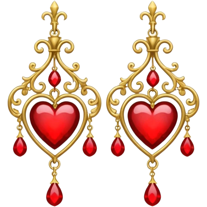 heart with a gothic chandelier earring emoji