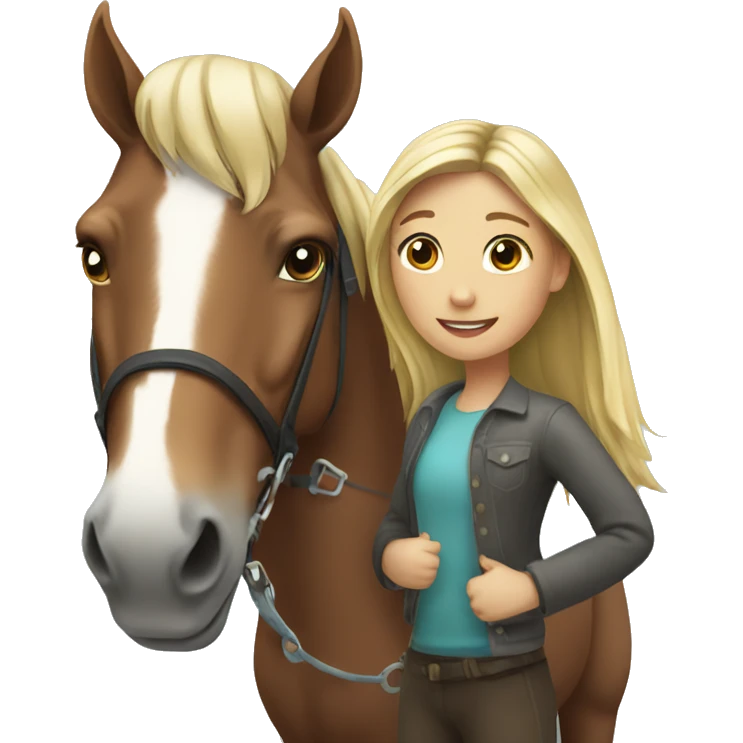 Horse with girl emoji