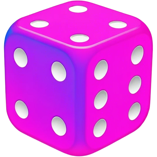 neon pink plue violet dice emoji
