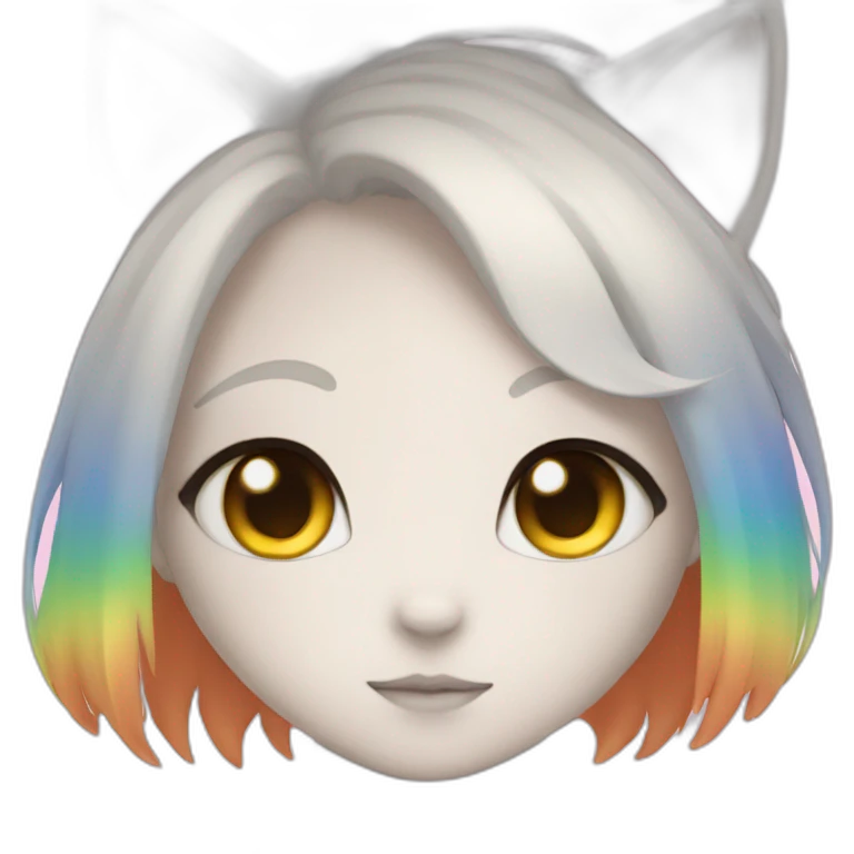 neko girl with rainbow eyes emoji