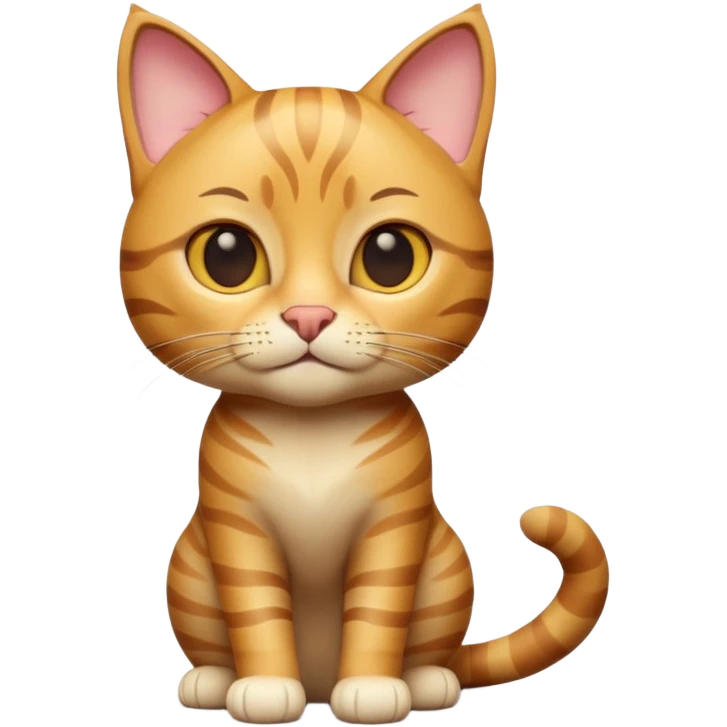 A 3D cartoon golden tabby Bengal cat with realistic striped pattern, warm lighting, natural depth, Memoji-style cinematic detail. emoji