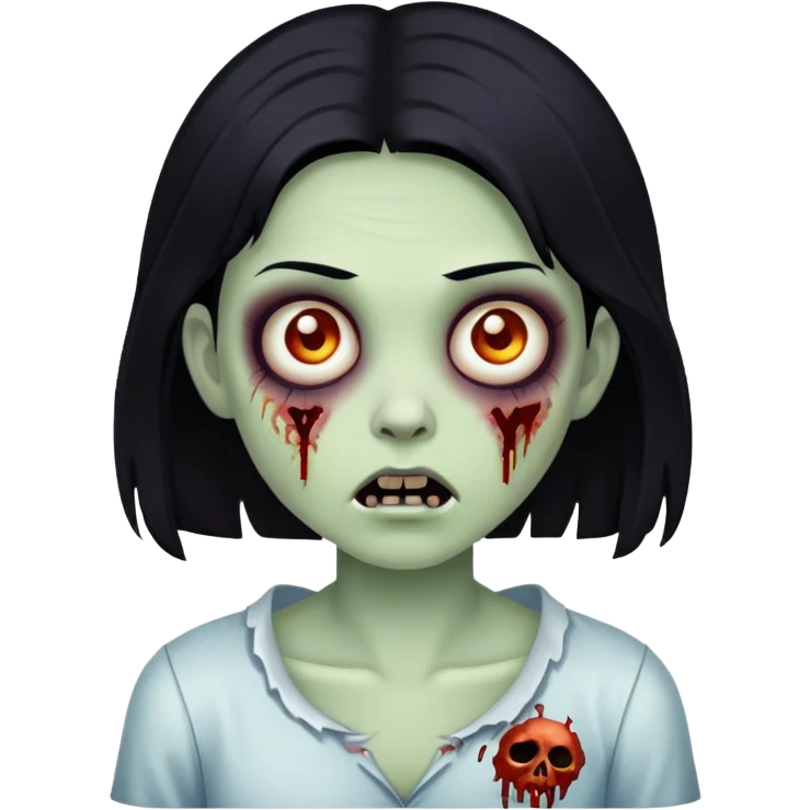 girl zombie with black hair emoji