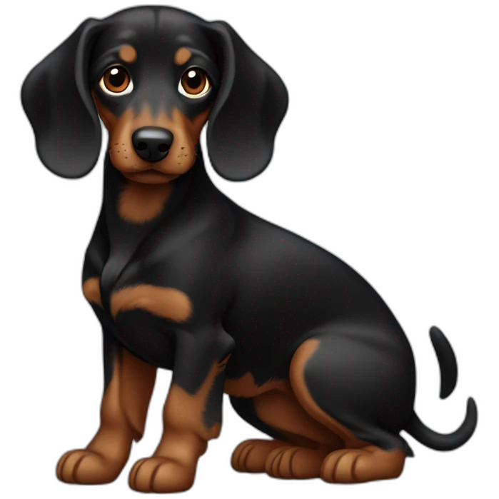 dark puppy teckel with long hair emoji