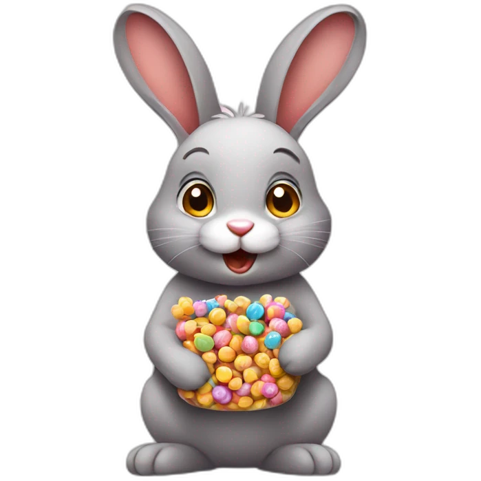 rabbit with candies emoji