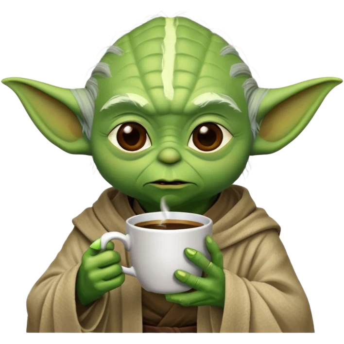 yoda drinking coffee emoji