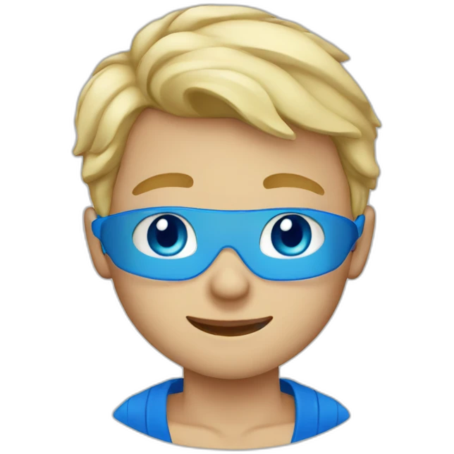 Blonde haired boy with blue eyes and blue tshirt emoji